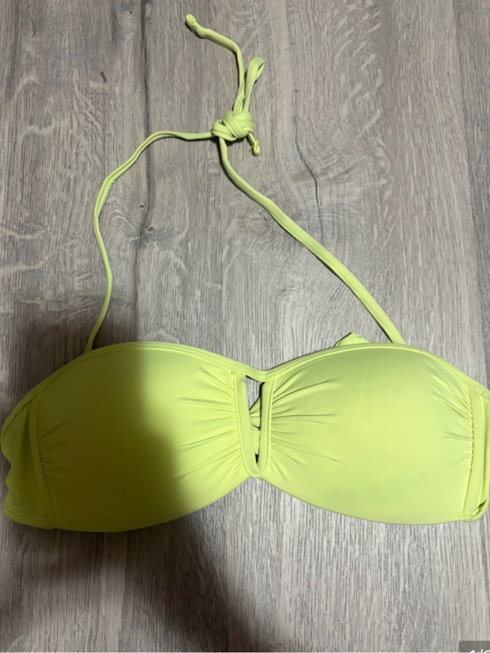 3 for $14 Ardene Neon Yellow Bandeau Bikini Top with Removable Halter size small